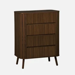 Grooved decor chest 4 drawers