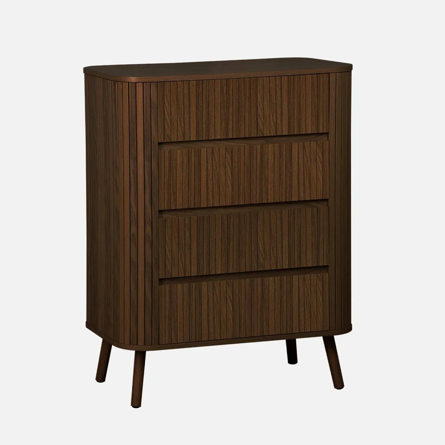 Grooved decor chest 4 drawers