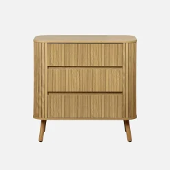 Grooved decor dresser 3 drawers