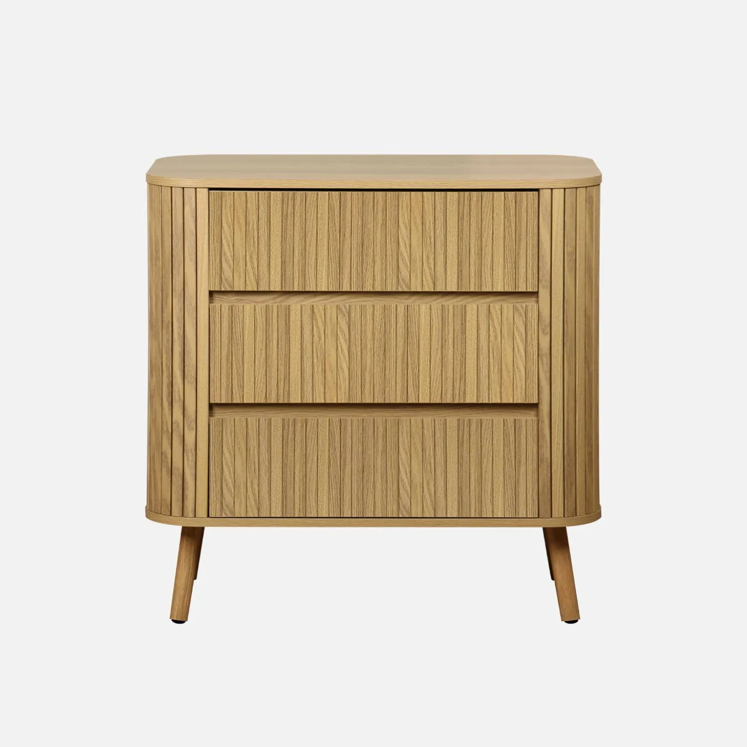 Grooved decor dresser 3 drawers