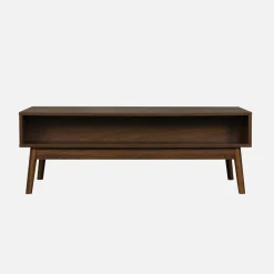 Grooved wood detail coffee table