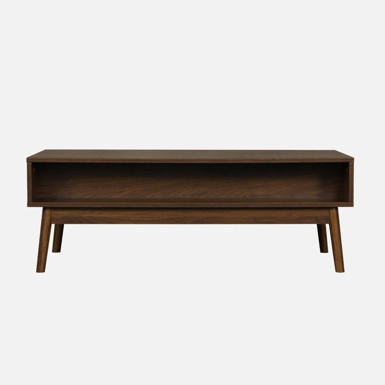 Grooved wood detail coffee table