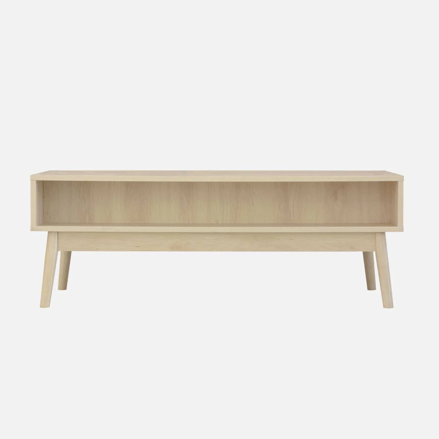 Grooved wood detail coffee table