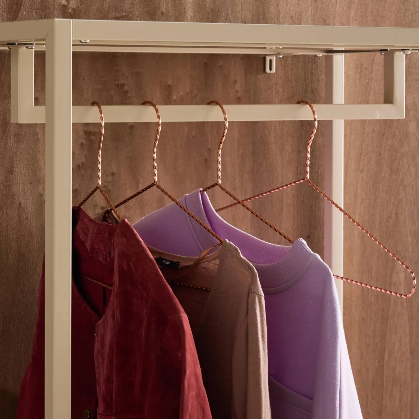 Hallway furniture, metal coat rack with hanging rod and 2 drawers