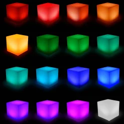 Hanging LED cube lamp with remote control, 16 colours