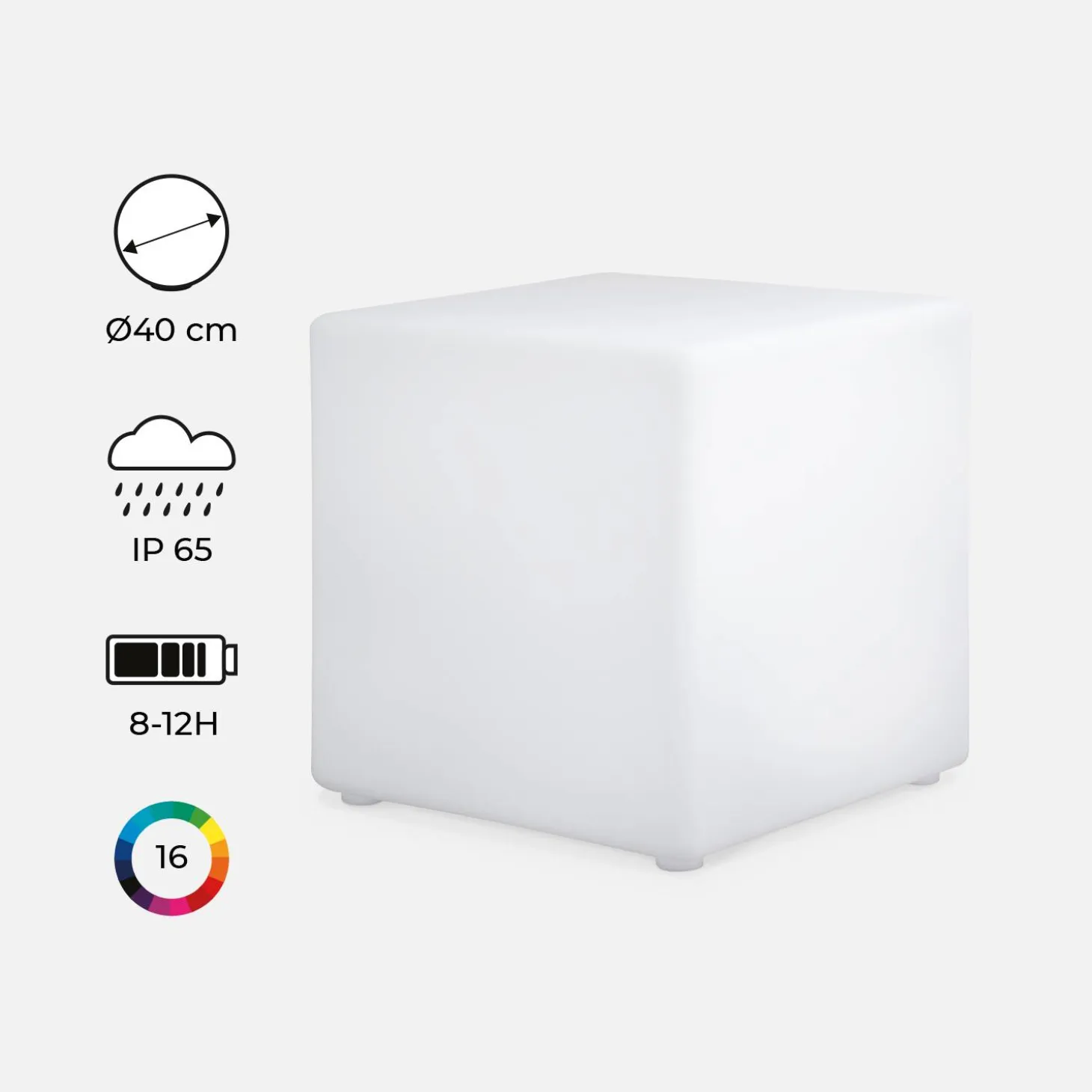 Hanging LED cube lamp with remote control, 16 colours