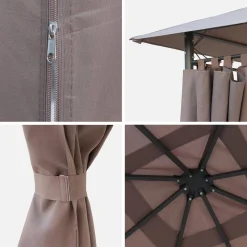 Heavy duty 3x3m gazebo with curtains
