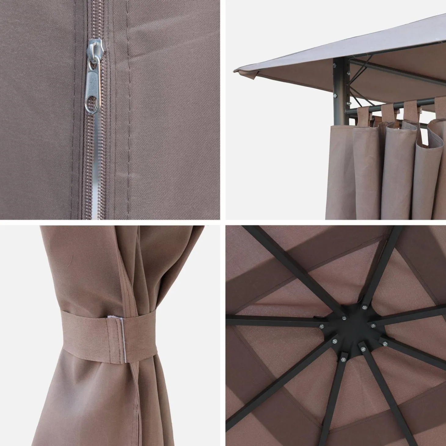 Heavy duty 3x3m gazebo with curtains