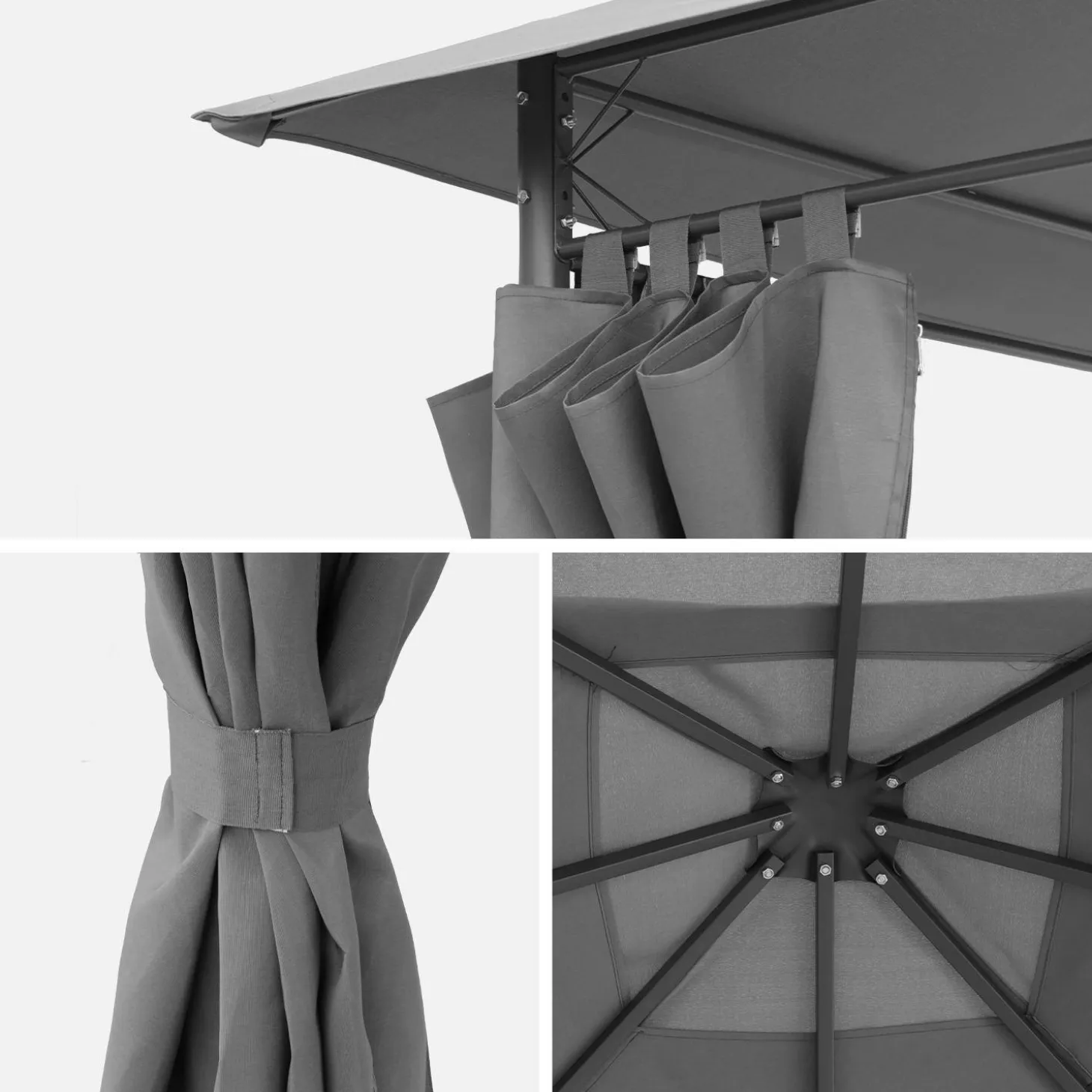 Heavy duty 3x4m gazebo with curtains
