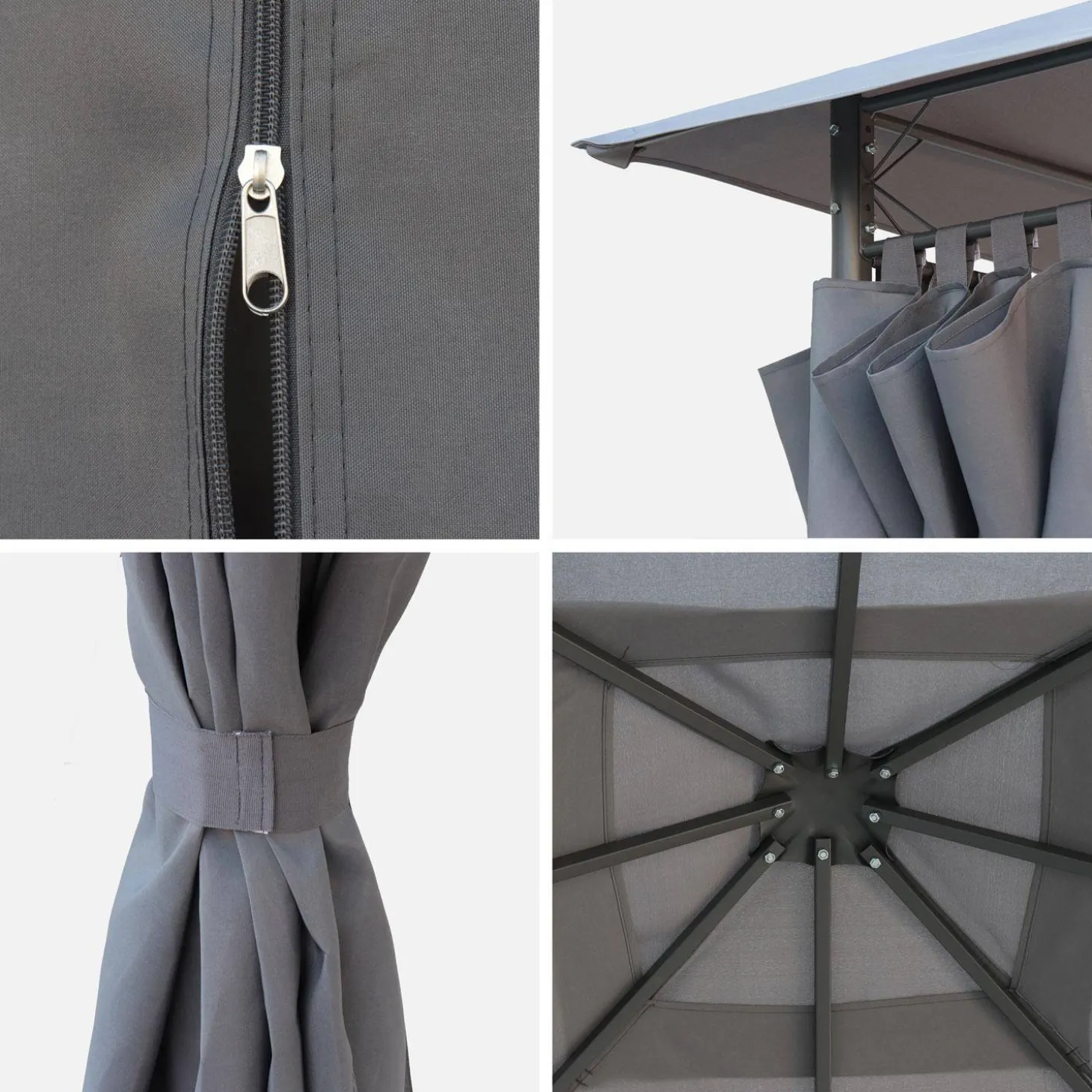 Heavy duty 3x3m gazebo with curtains