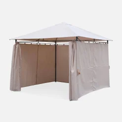 Heavy duty 3x3m gazebo with curtains