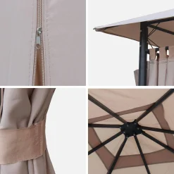 Heavy duty 3x3m gazebo with curtains