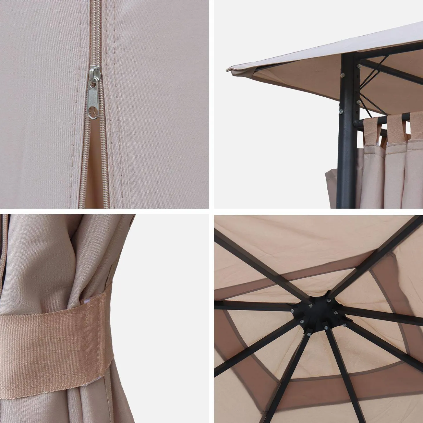 Heavy duty 3x3m gazebo with curtains
