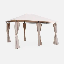 Heavy duty 3x4m gazebo with curtains