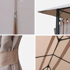 Heavy duty 3x4m gazebo with curtains