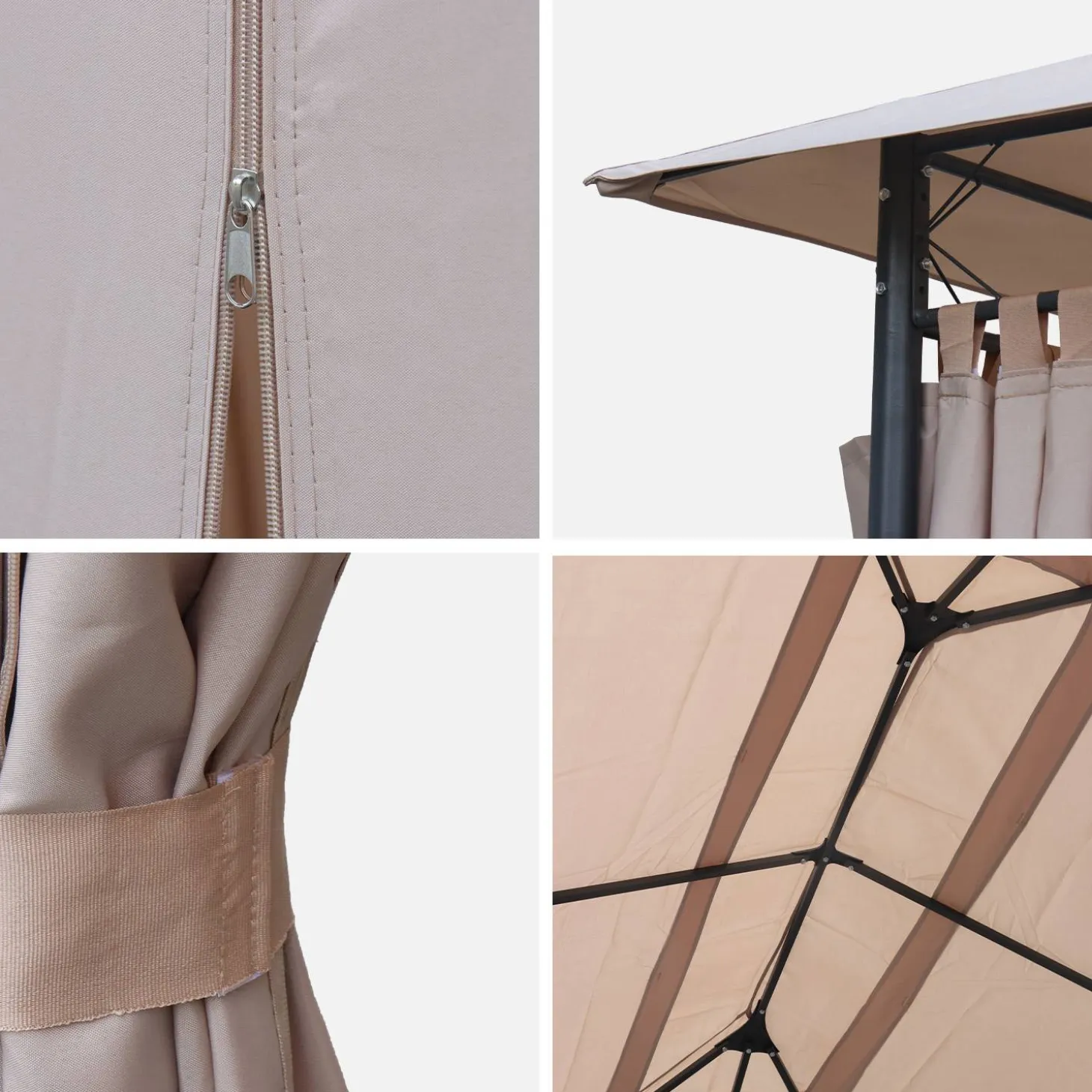 Heavy duty 3x4m gazebo with curtains
