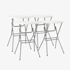 High reception high table, steel folding table (set of 4)