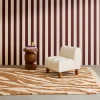 Indoor cotton rug with brick zebra pattern and fringes