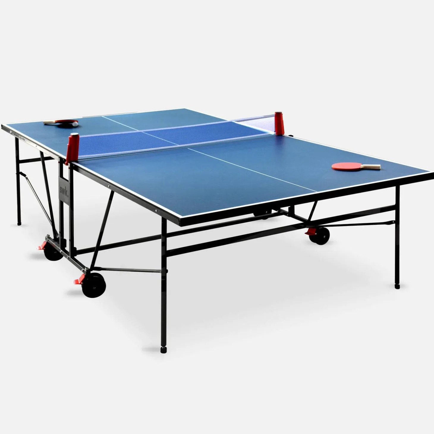 Indoor folding table tennis table with 4 bats and 6 balls