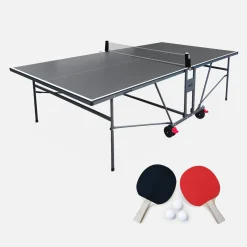 Indoor folding table tennis table with 4 bats and 6 balls