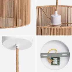 Indoor hemp pendant light, Ø 40cm