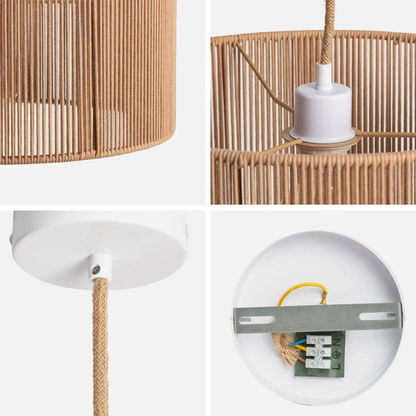 Indoor hemp pendant light, Ø 40cm