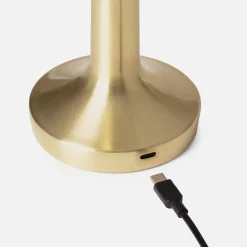 Indoor LED table lamp in gold metal Ø9cm