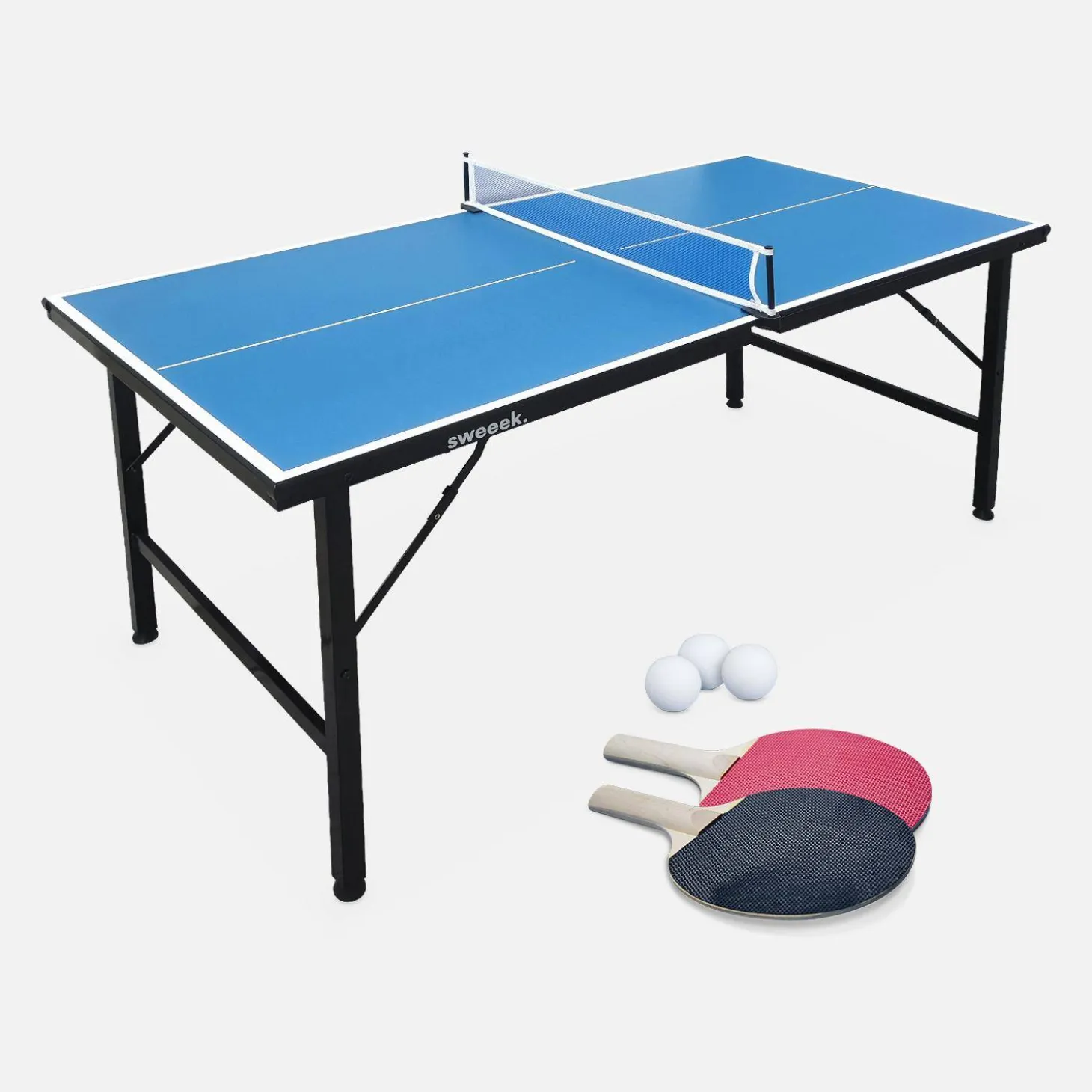 Indoor mini table tennis table with 2 bats and 3 balls