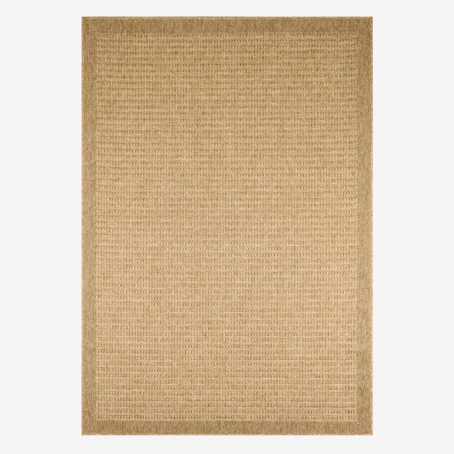 Indoor/outdoor beige rug with jute hessian effect
