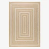 Indoor/outdoor jute hessian effect beige rug with patterns