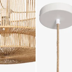 Indoor pendant light with rattan effect, Ø 50cm