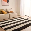 Indoor rug black and white stripes