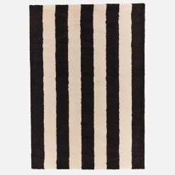 Indoor rug black and white stripes