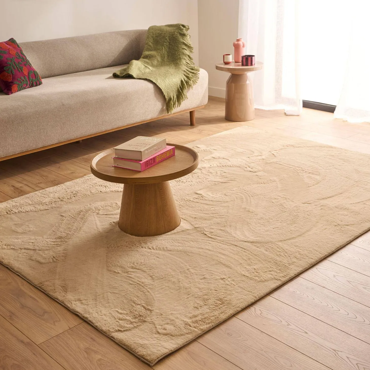 Indoor rug plain beige