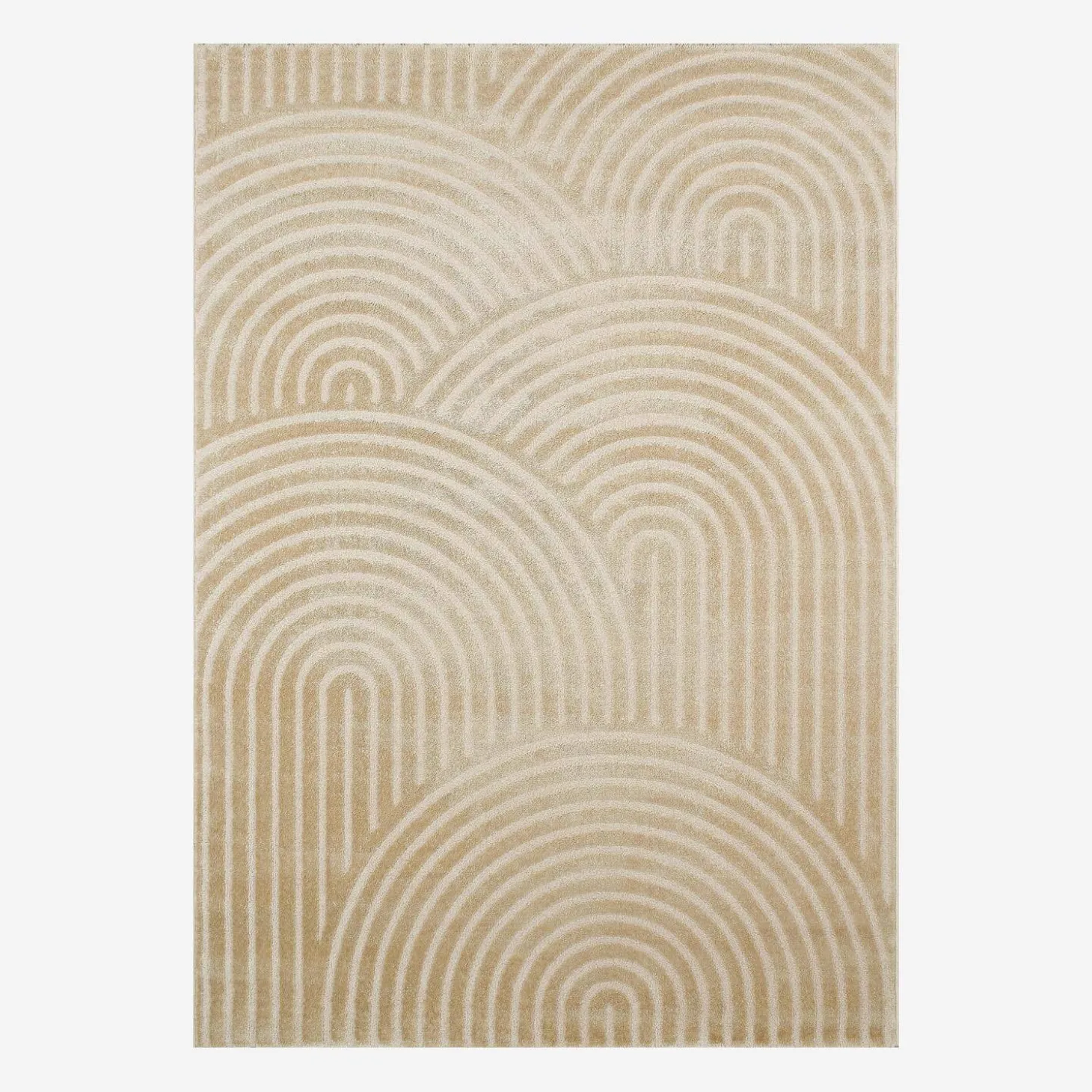 Indoor rug with beige arches pattern