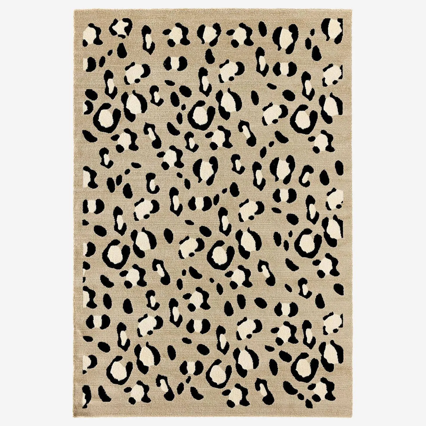 Indoor Rug with Beige Leopard Pattern