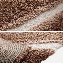 Indoor rug with brown striped pattern