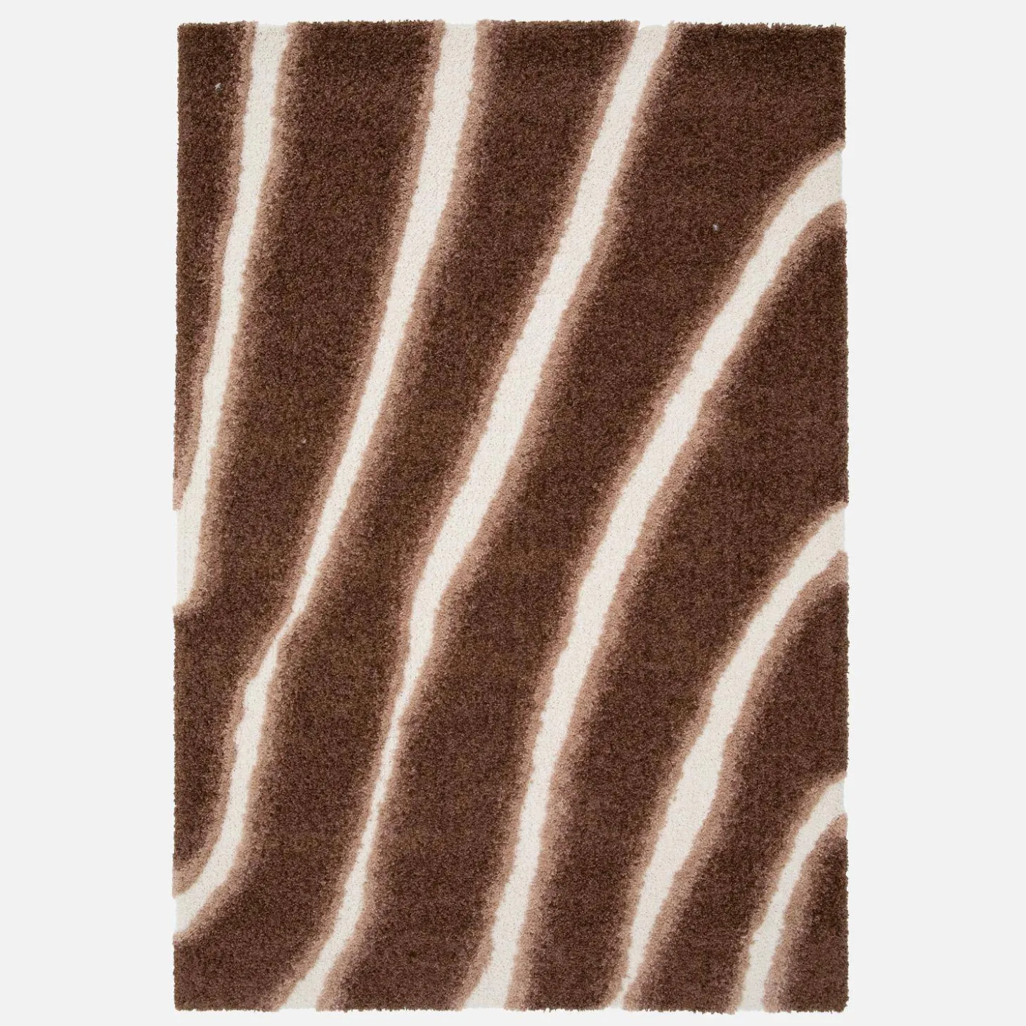 Indoor rug with brown striped pattern