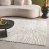 Indoor rug with graphic arch pattern, cream