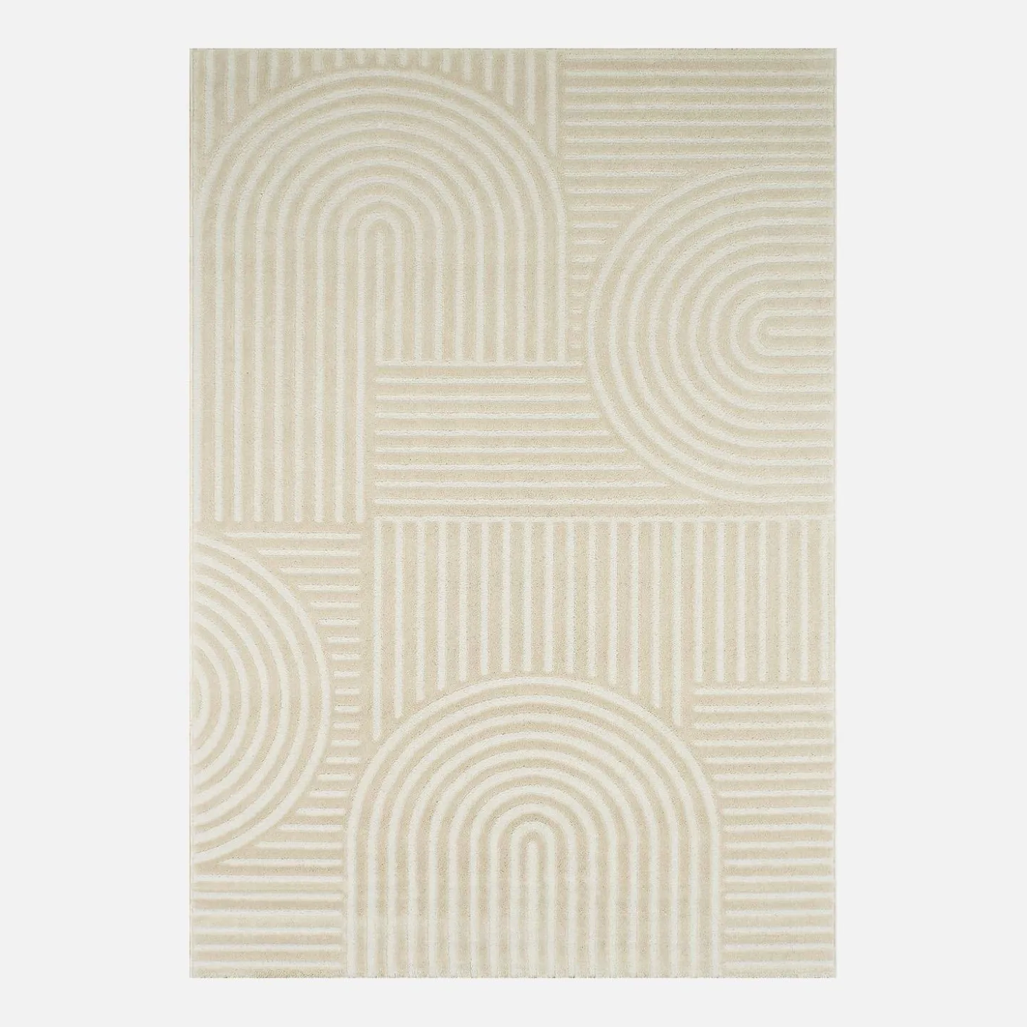 Indoor rug with graphic arch pattern, cream