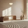 Indoor rug with graphic pattern taupe