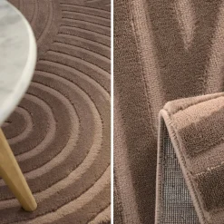 Indoor rug with mocha arches pattern