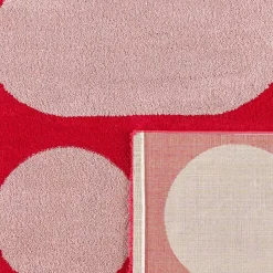 Indoor rug with modern pattern, red