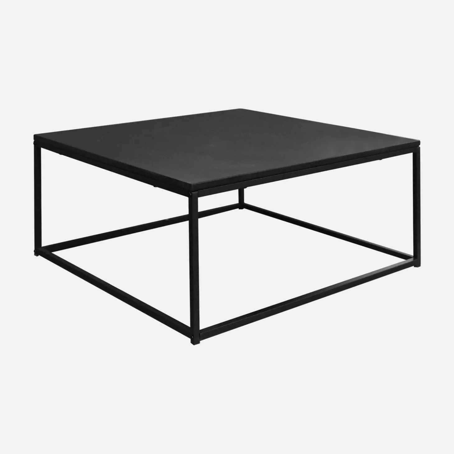 Industrial black metal coffee table