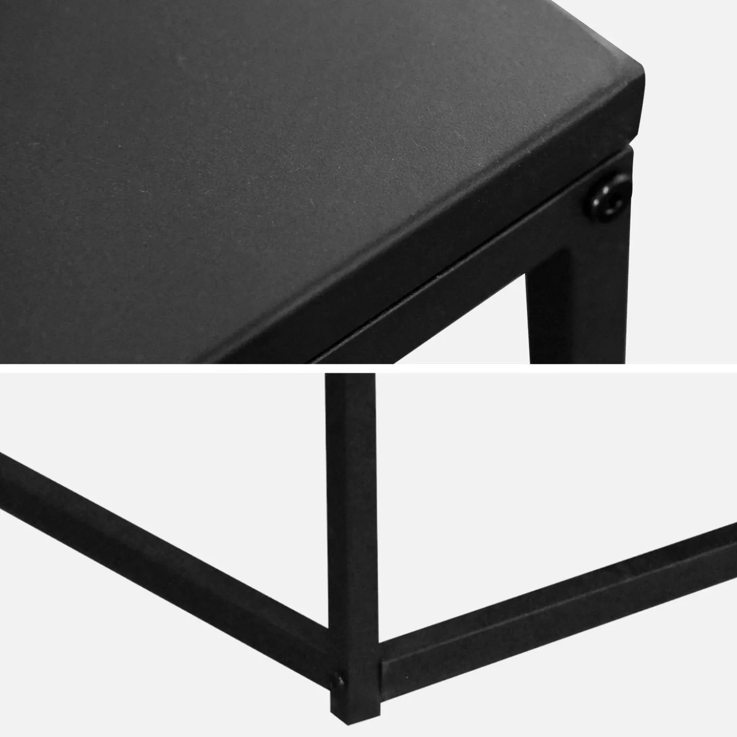 Industrial black metal coffee table