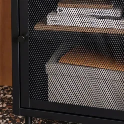 Industrial metal bedside table with 1 door