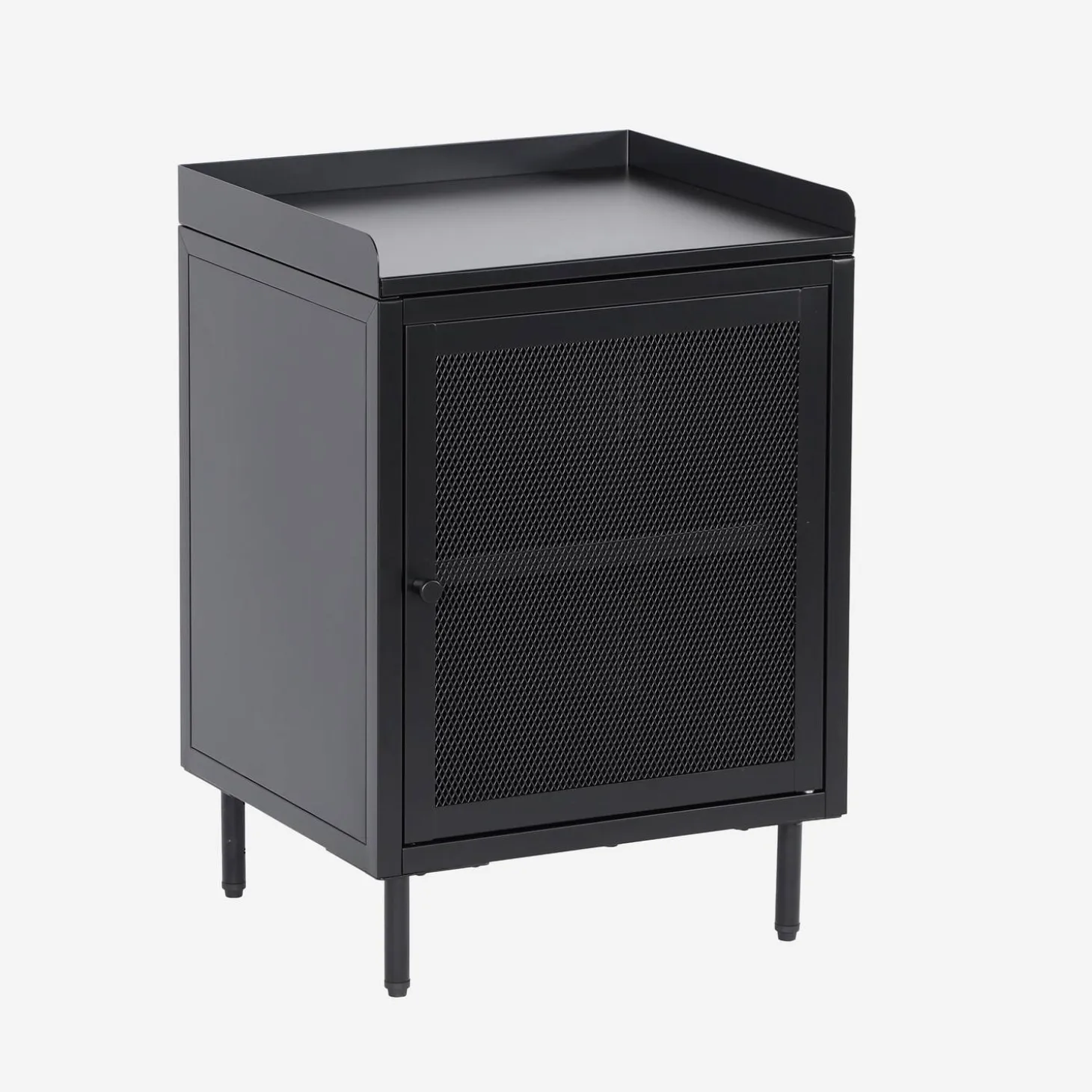 Industrial metal bedside table with 1 door