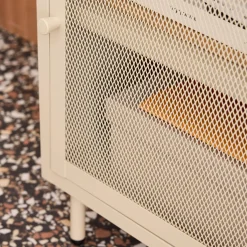 Industrial metal bedside table with 1 door