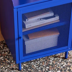 Industrial metal bedside table with 1 door