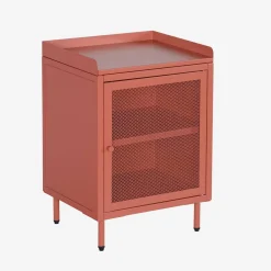 Industrial metal bedside table with 1 door